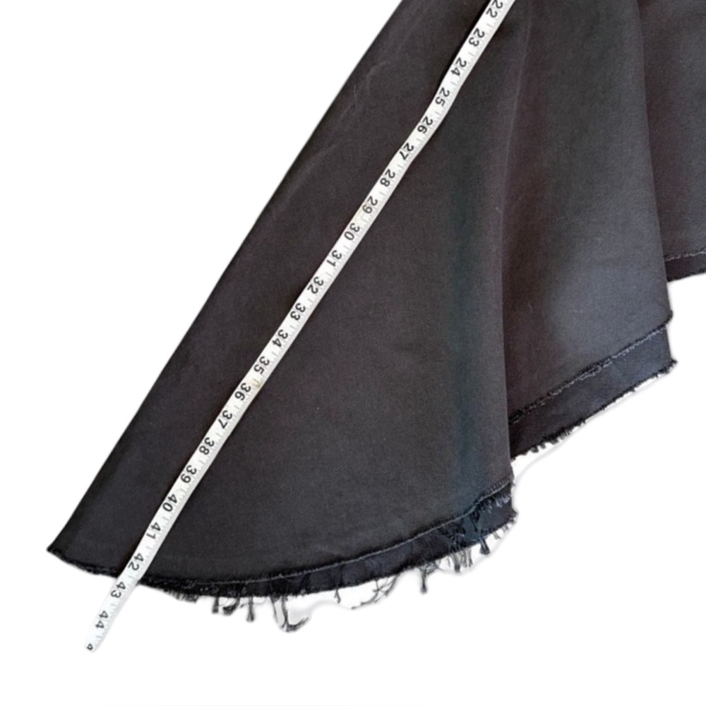Mother Snacks Crinkle Cut Asymmetrical Denim‎ Midi Skirt Black Size 27 NWT - Picture 9 of 15